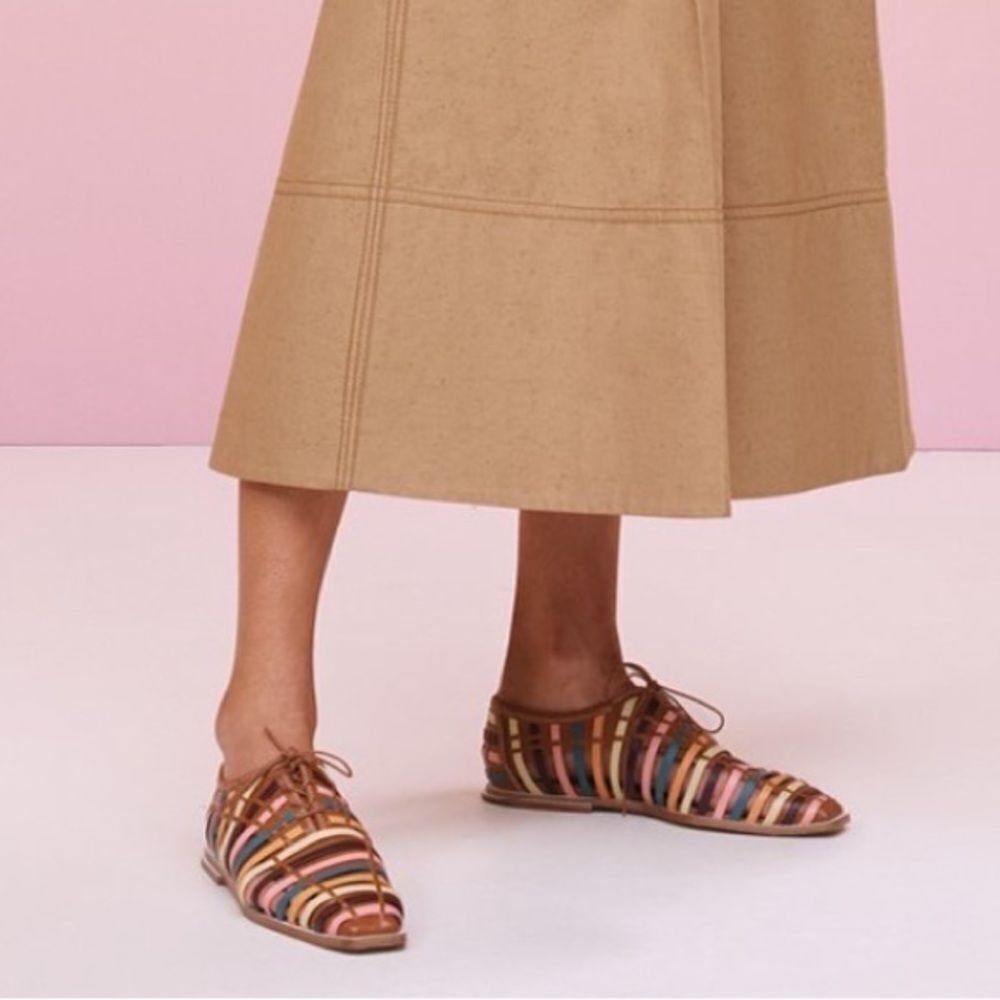 Zimmermann Woven Lace Up Derby Flats 39